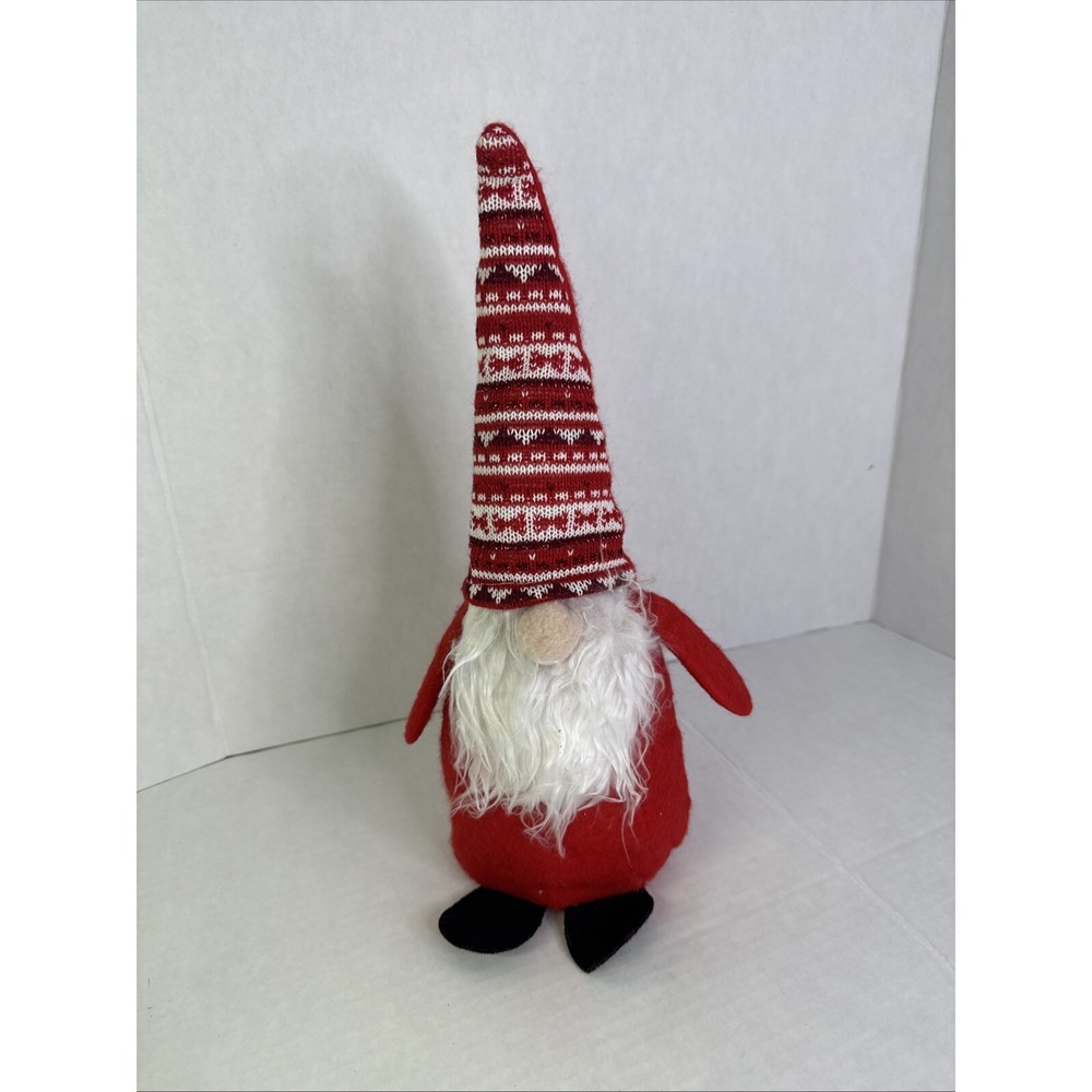 Gnome‎ christmas plush beanbag bottom 13" red  white